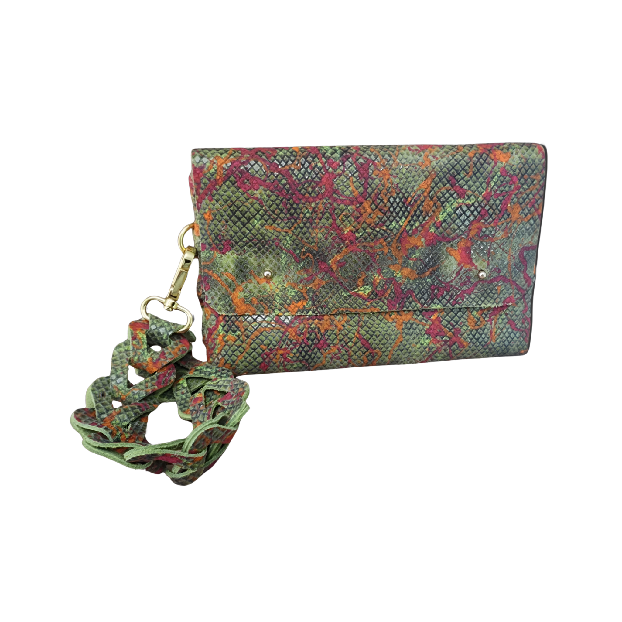 Snake Skin Embossed Wristlet