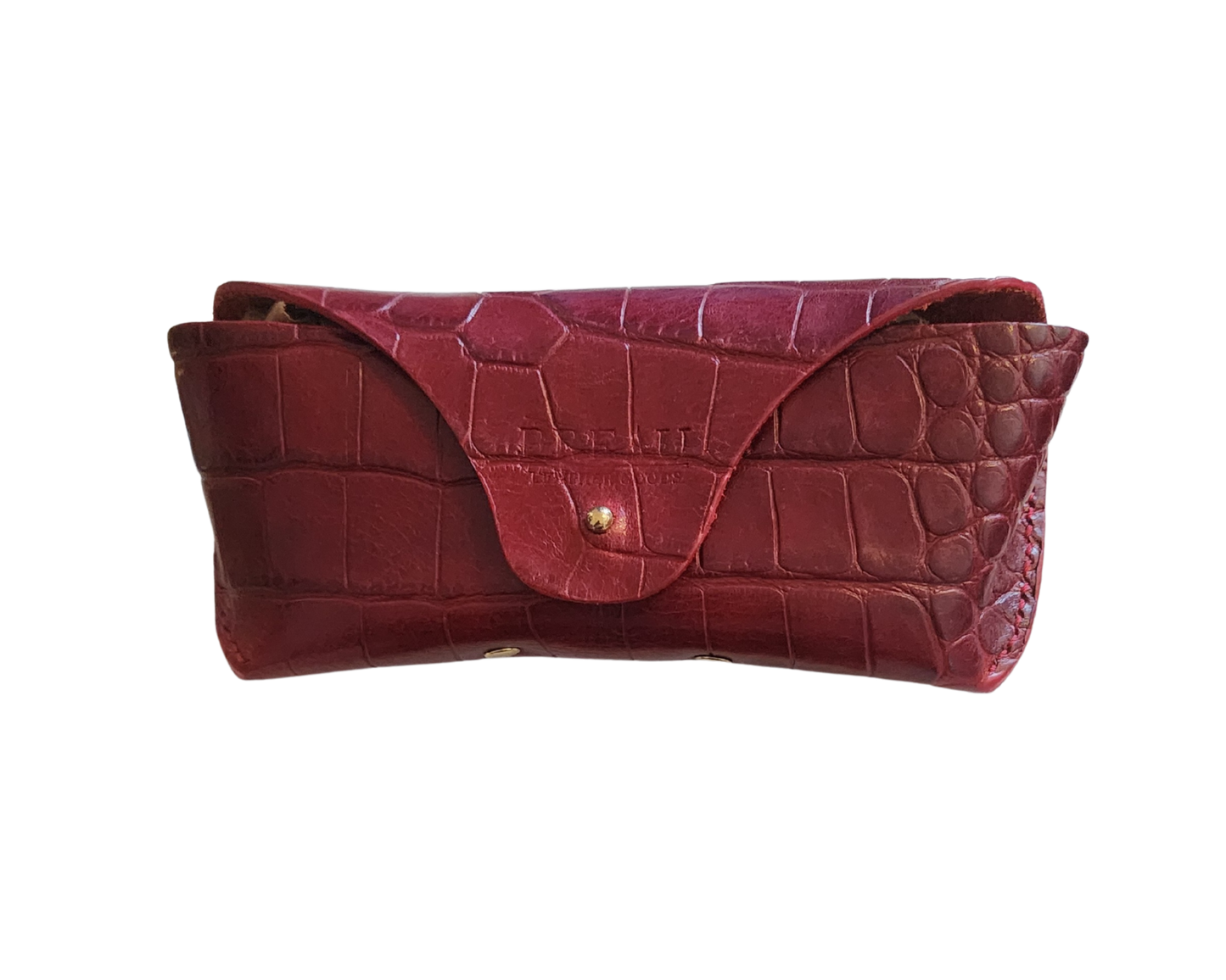 Red Croc Embossed Glasses Case