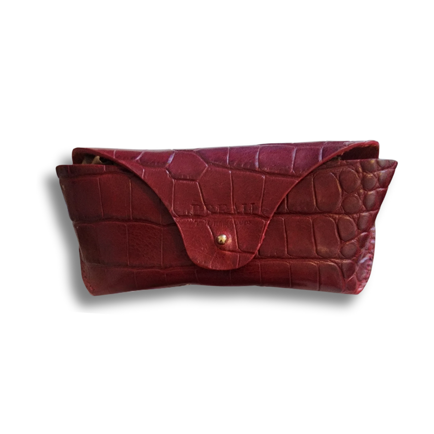 Red Croc Embossed Glasses Case