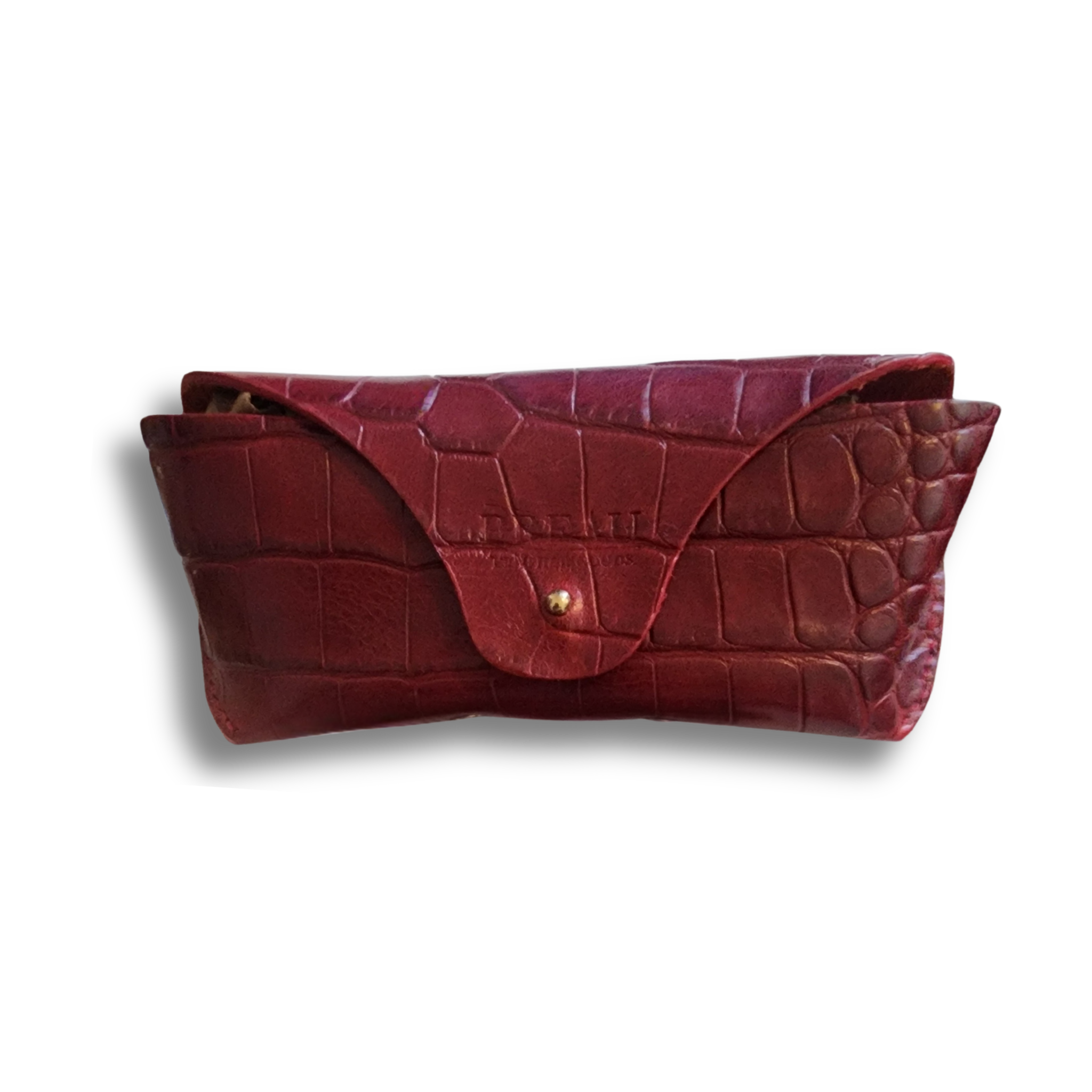Red Croc Embossed Glasses Case